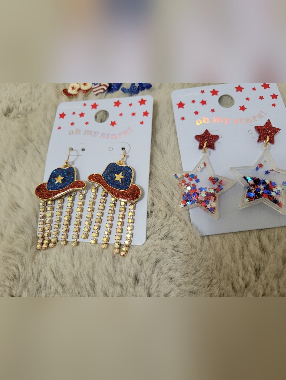 Nwt Americana Patriotic Cowgirl Earrings Bundle - Picture 4 of 5